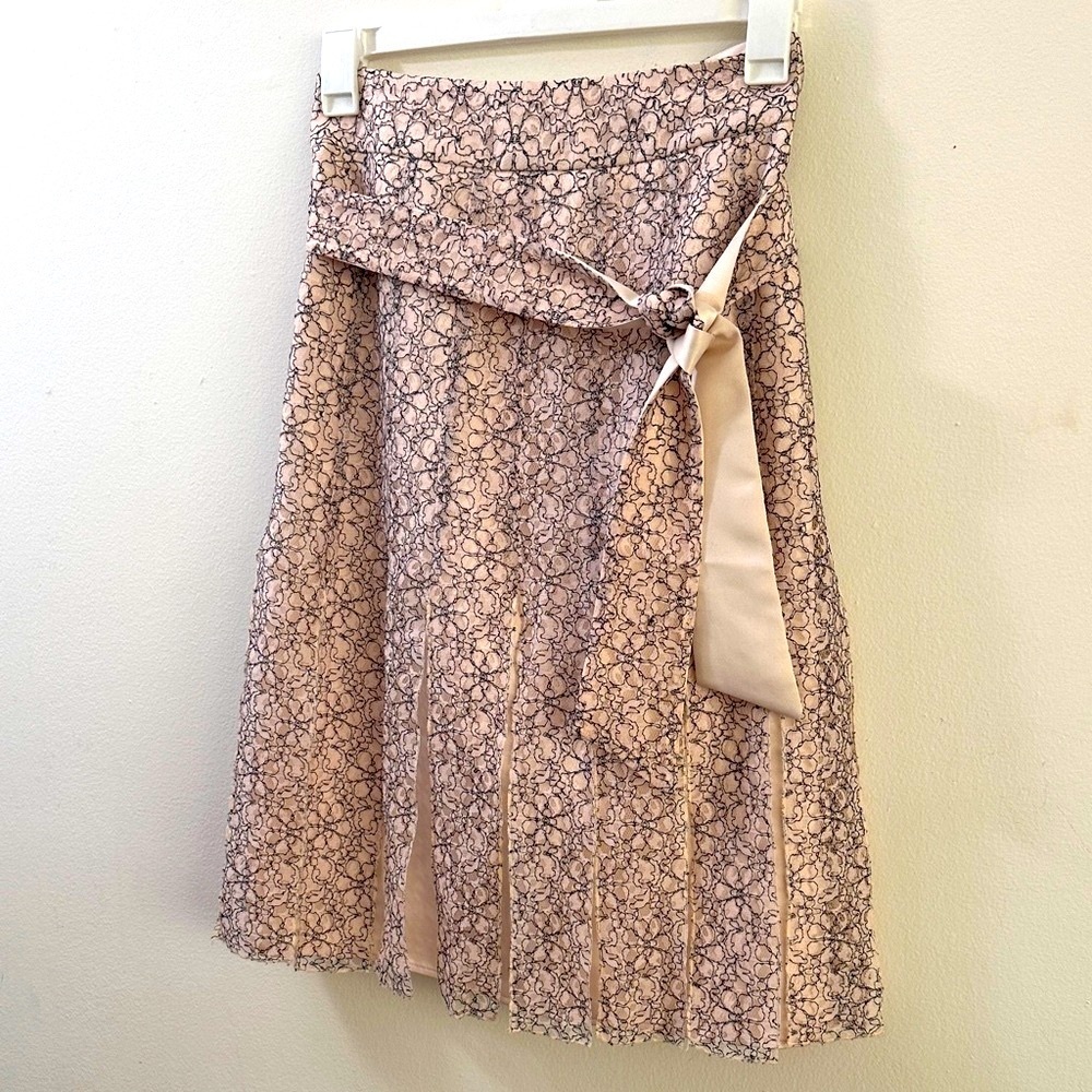 KELLY BLUE A-Line Skirt with Tie Waist SIZE 2 WOMEN'S SMALL Lined Belted Lace - Picture 10 of 15